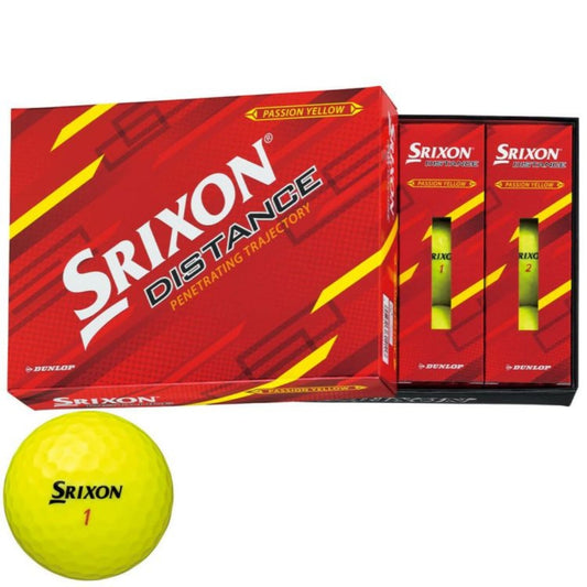 Srixon DISTANCE 2022 model golf balls, 1 dozen (12 balls), passion yellow