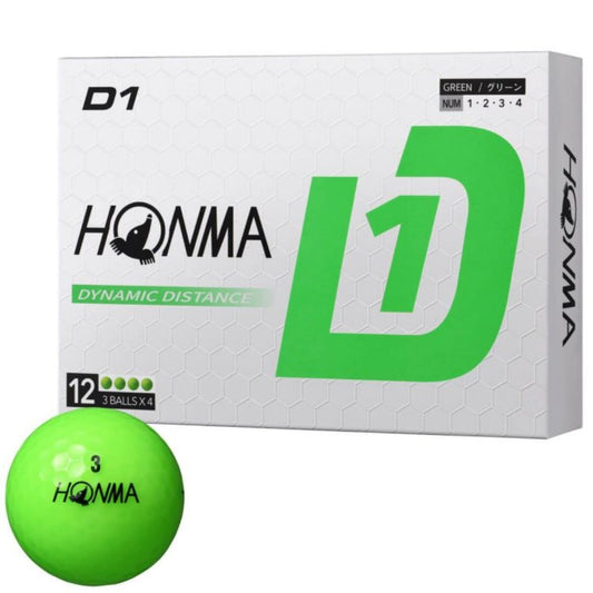 Honma Golf D1 2024 Model Golf Balls 1 Dozen (12 Balls) Green