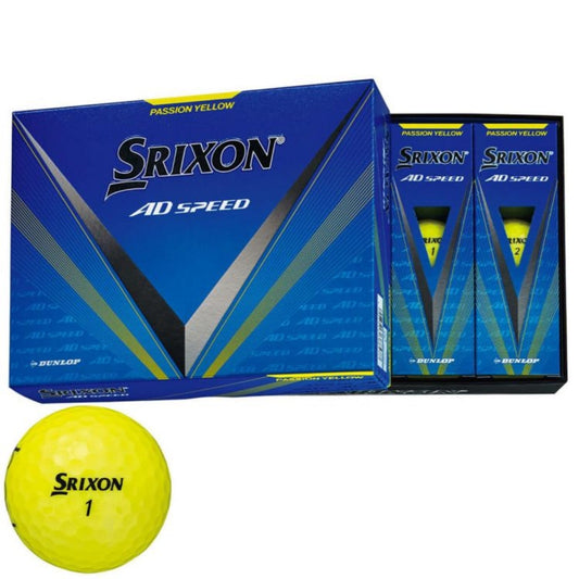 Srixon AD SPEED 2024 Model Golf Balls, 1 Dozen (12 Balls) Passion Yellow