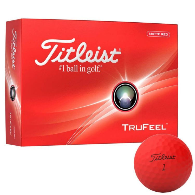 Titleist TRUFEEL 2024 model golf balls, 1 dozen (12 balls), Matte Red