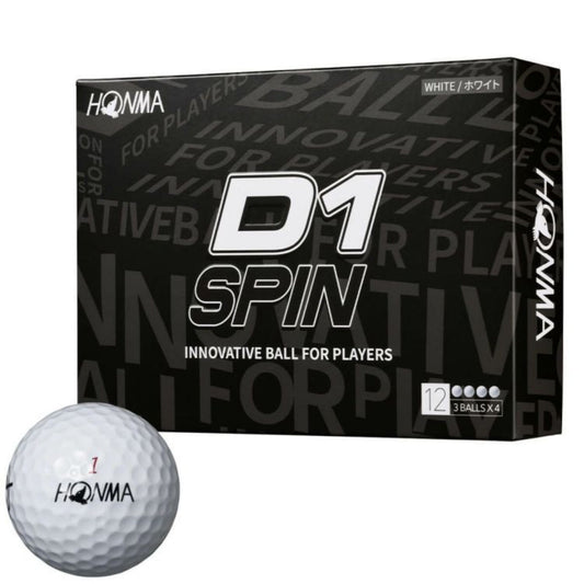 Honma Golf D1 SPIN 2023 Model Golf Balls, 1 Dozen (12 Balls) White 