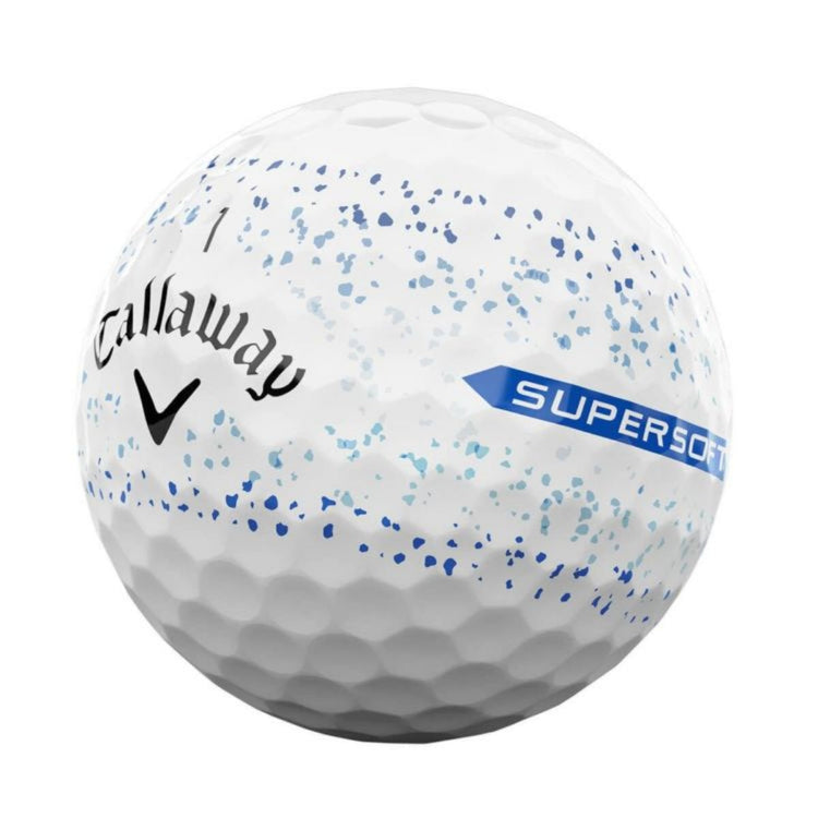 Callaway Super Soft Splatter 360 2024 Model Golf Balls, 1 Dozen (12 Balls), Blue 