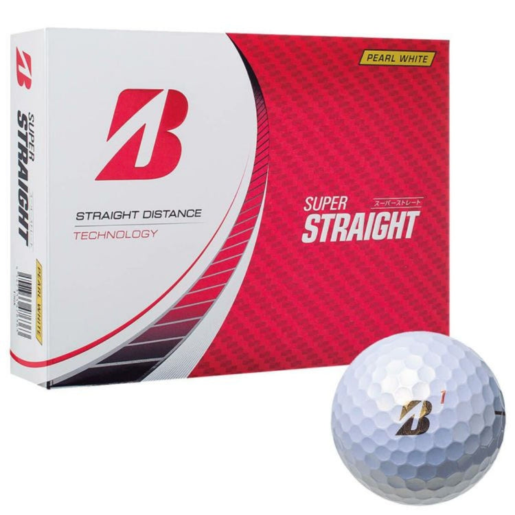 Bridgestone Super Straight 2023 Model Golf Ball Pearl White 1 Dozen (12 Balls) 