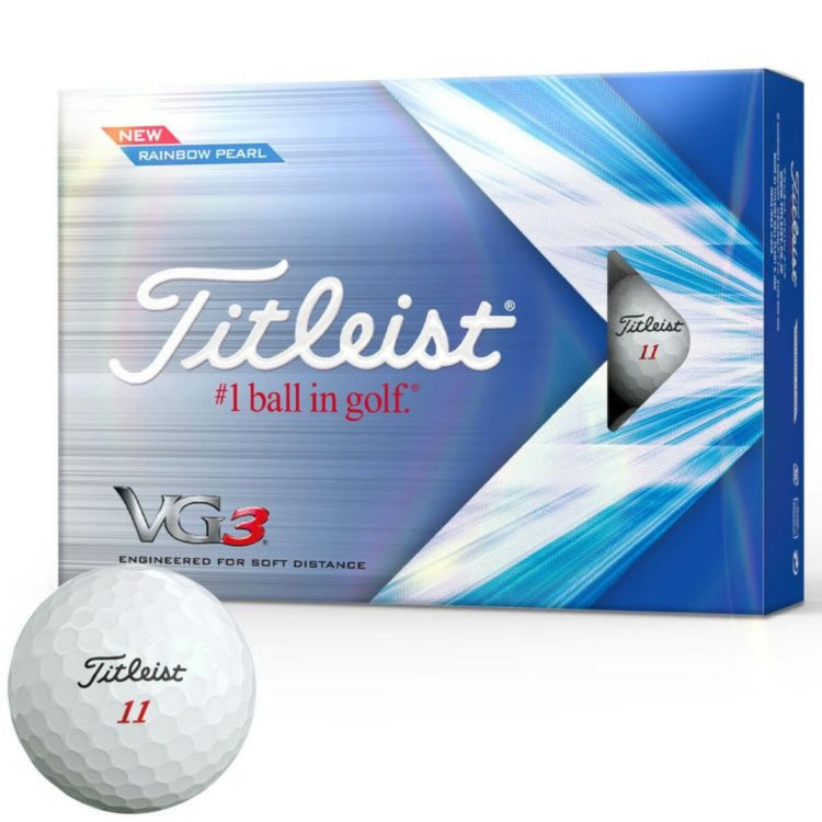 Titleist VG3 2022 model golf balls, Rainbow Pearl, 1 dozen (12 balls) 