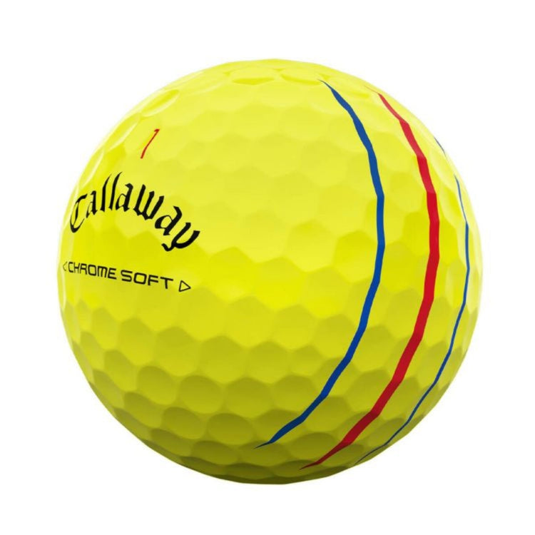 Callaway Chrome Soft Triple Track 2024 Model Golf Balls, 1 Dozen (12 Balls), Yellow 