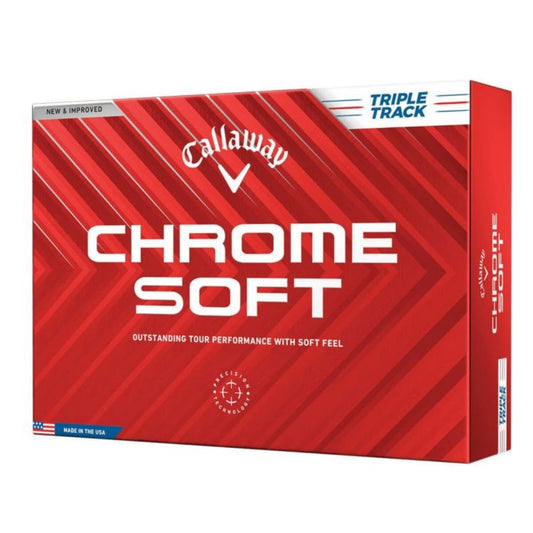 Callaway Chrome Soft Triple Track 2024 Model Golf Balls, 1 Dozen (12 Balls) White 