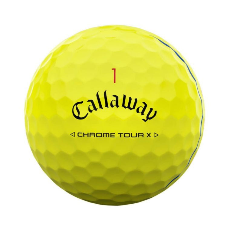 Callaway Chrome TourX Triple Track 2024 Model Golf Balls, 1 Dozen (12 Balls) Yellow