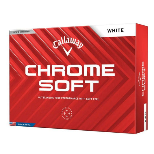 Callaway Chrome Soft 2024 Model Golf Balls, 1 Dozen (12 Balls) White