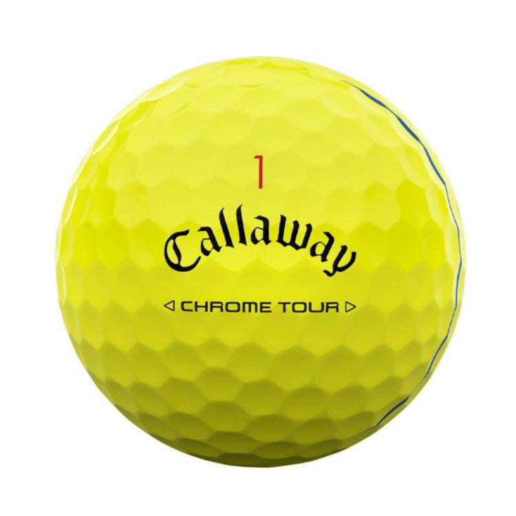 Callaway Chrome Tour Triple Track 2024 model golf balls, 1 dozen (12 balls) Yellow 