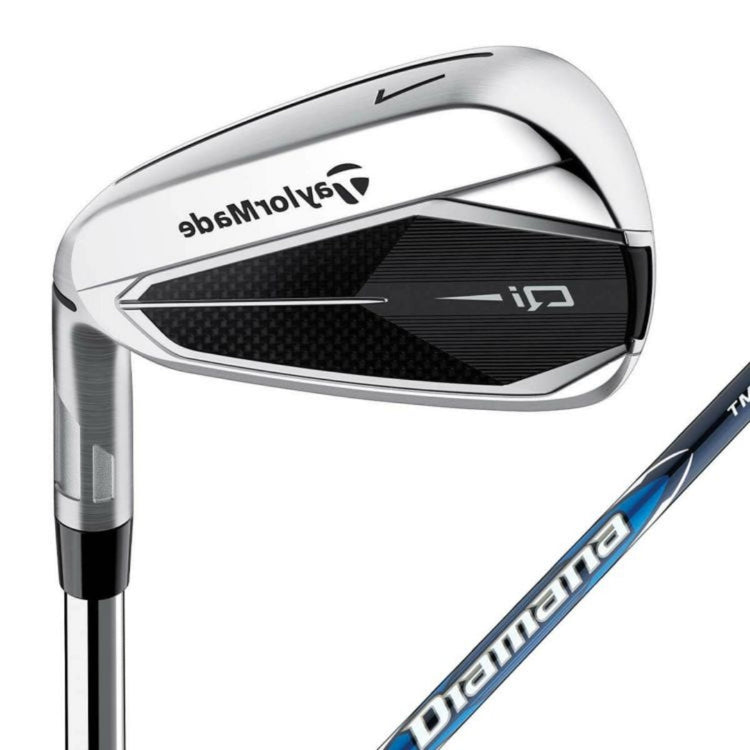 TaylorMade Qi Left-Handed Men's Iron 5-Piece Set (No. 6-9, PW) Diamana BLUE TM60 Carbon Shaft 2024